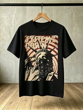 System Of A Down Liberty Bandit T Shirt Mens Rock And Roll Music Band Tee Black